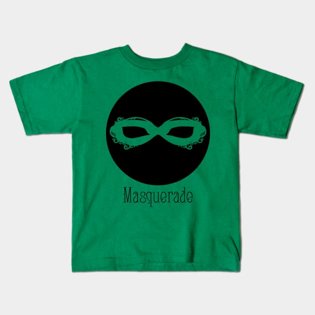 Black Masque - Masquerade Kids T-Shirt by Thedustyphoenix